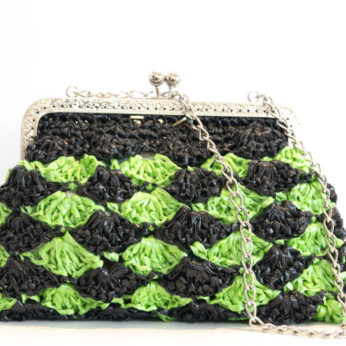 Pochette a scacchi - Verde e nera